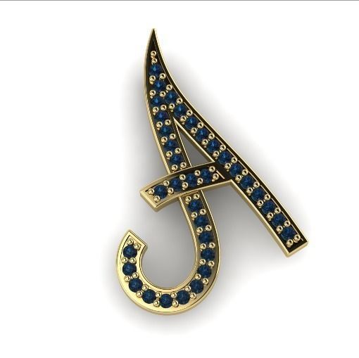 249 Pendant in the shape of a letter A 3D print model_2