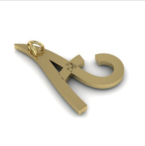 249 Pendant in the shape of a letter A 3D print model_3