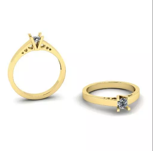 233 Ring with hearts 3D print model_0