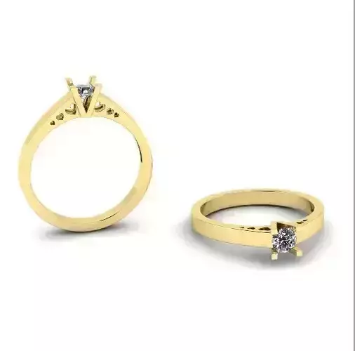233 Ring with hearts 3D print model