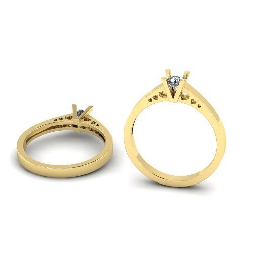 233 Ring with hearts 3D print model_3