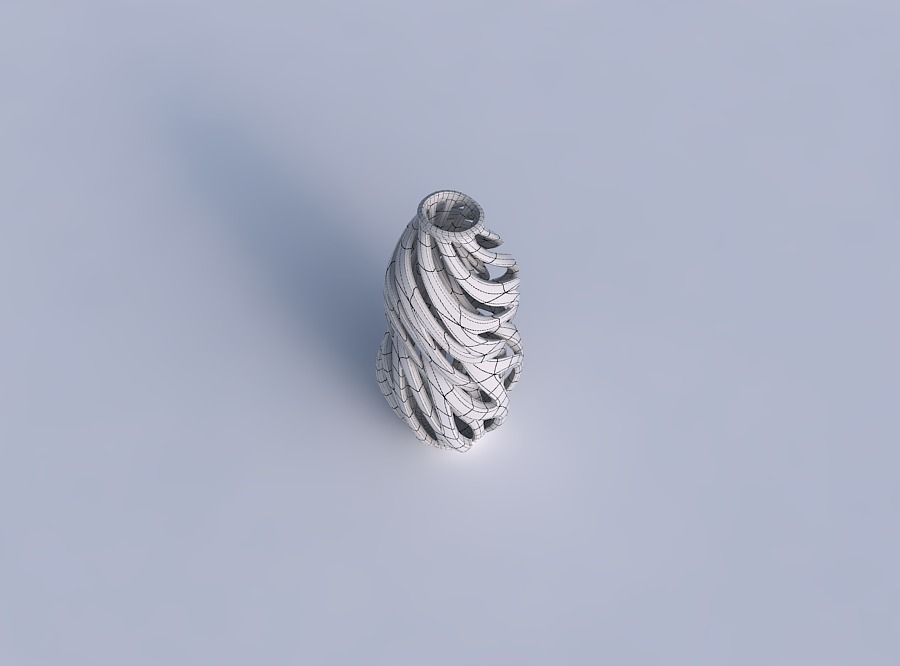 Vase curved wide with intertwining lines twisted and tapered ... 3D print model_6