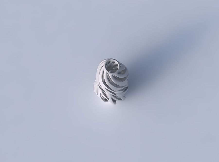 Vase curved wide with intertwining lines twisted and tapered ... 3D print model_2