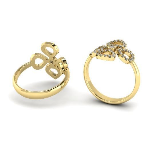 229 Ring with hearts 3D print model_3