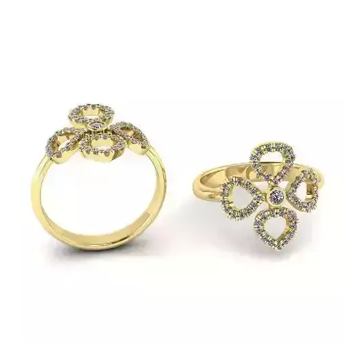 229 Ring with hearts 3D print model