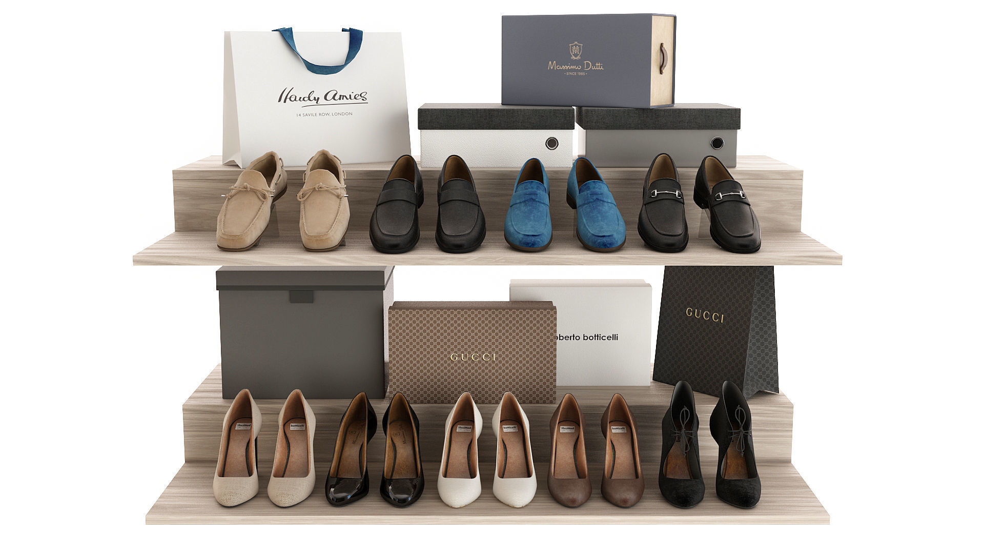 Set of Shoes 3D model_4