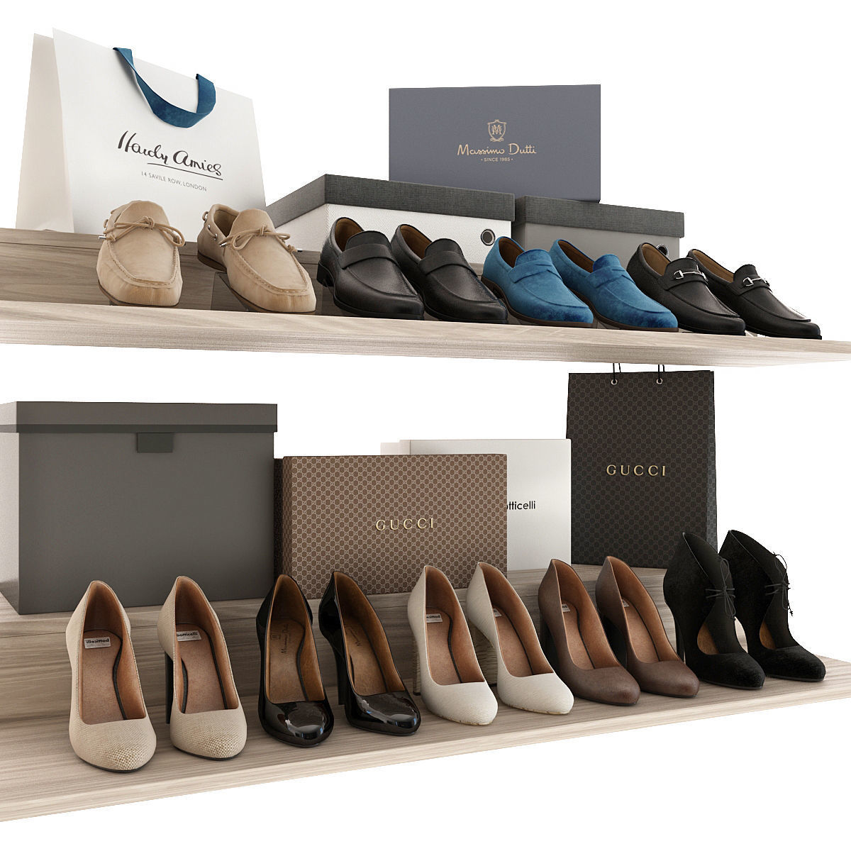 Set of Shoes 3D model_10