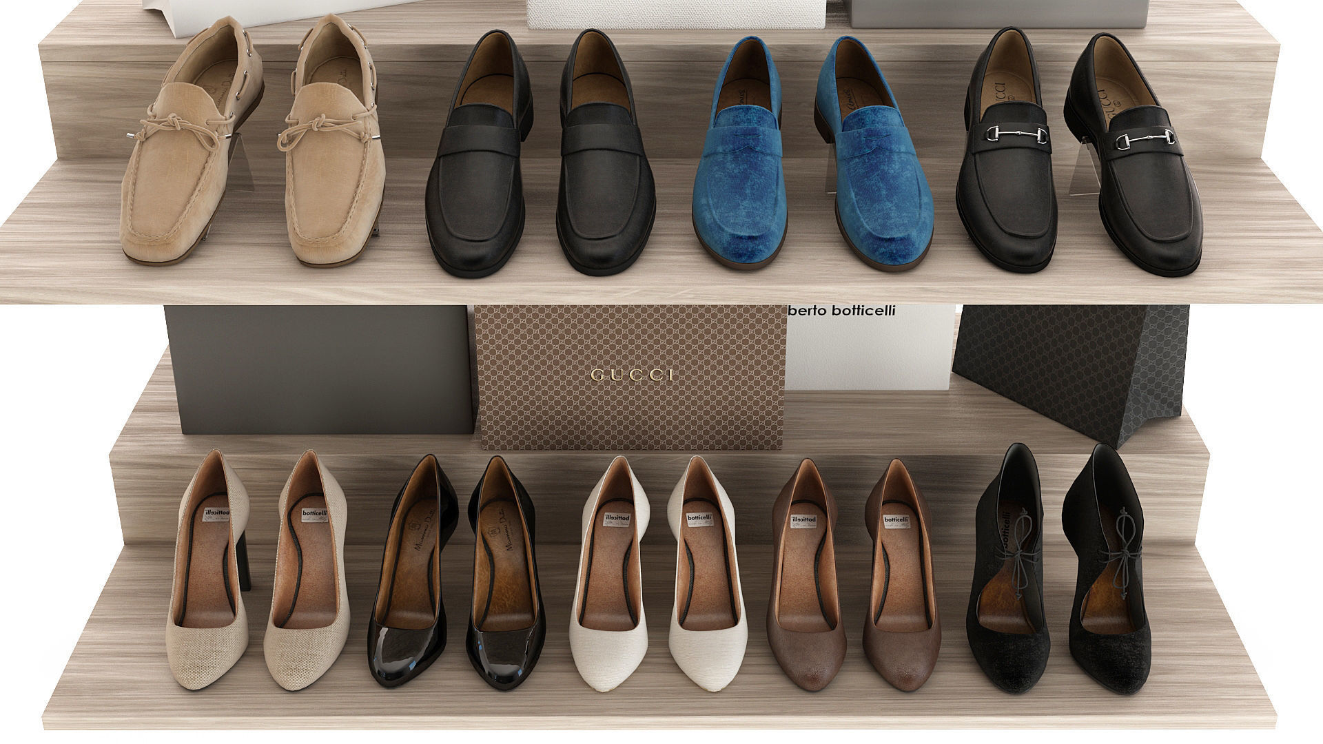 Set of Shoes 3D model_5