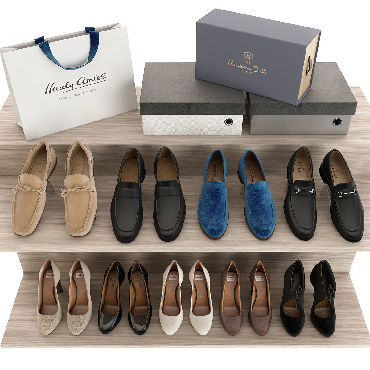 Set of Shoes 3D model_13