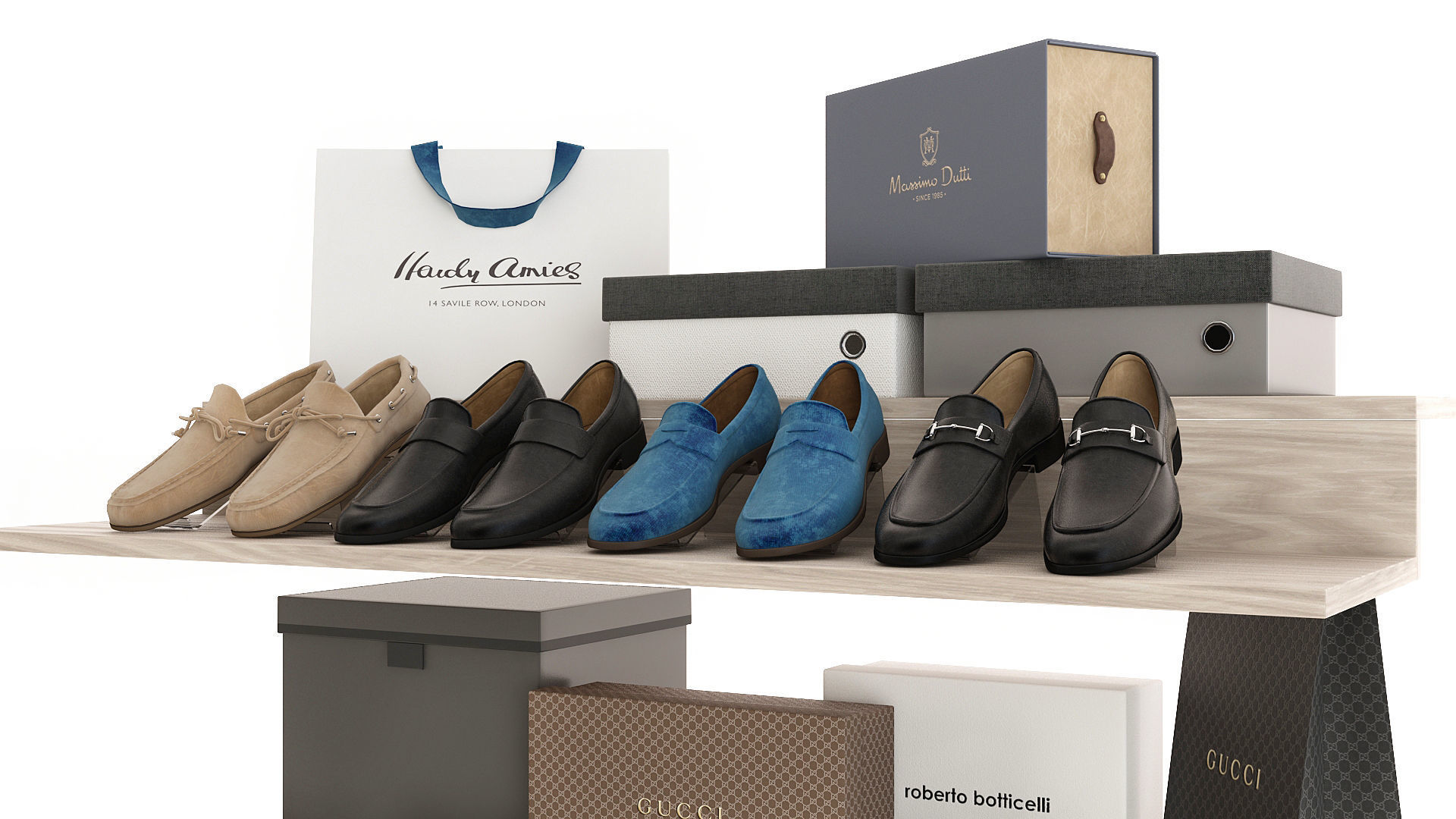 Set of Shoes 3D model_3