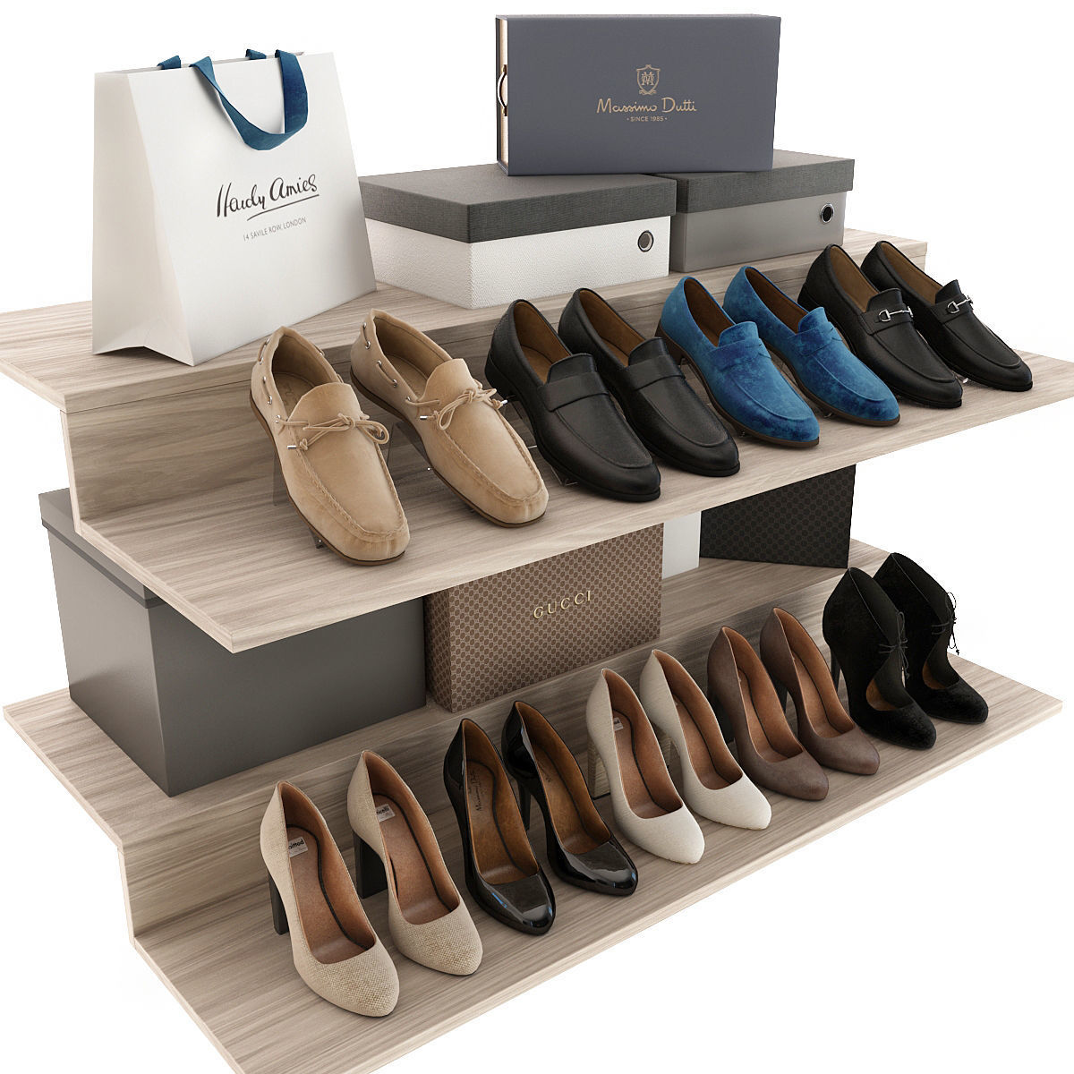 Set of Shoes 3D model_11