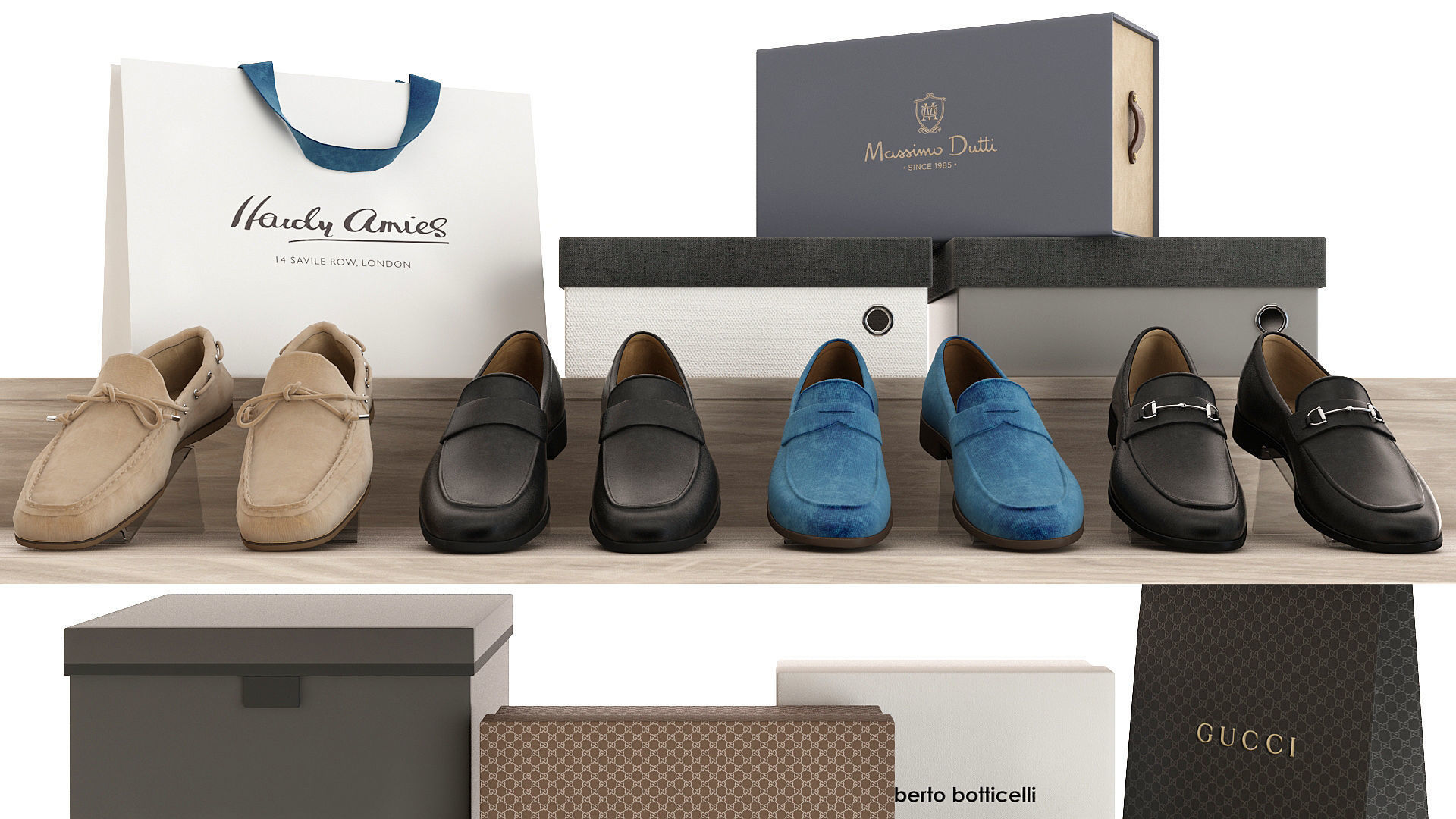 Set of Shoes 3D model_7