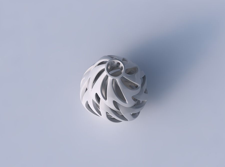 Vase curved wide with intertwining lines twisted and tapered ... 3D print model_2