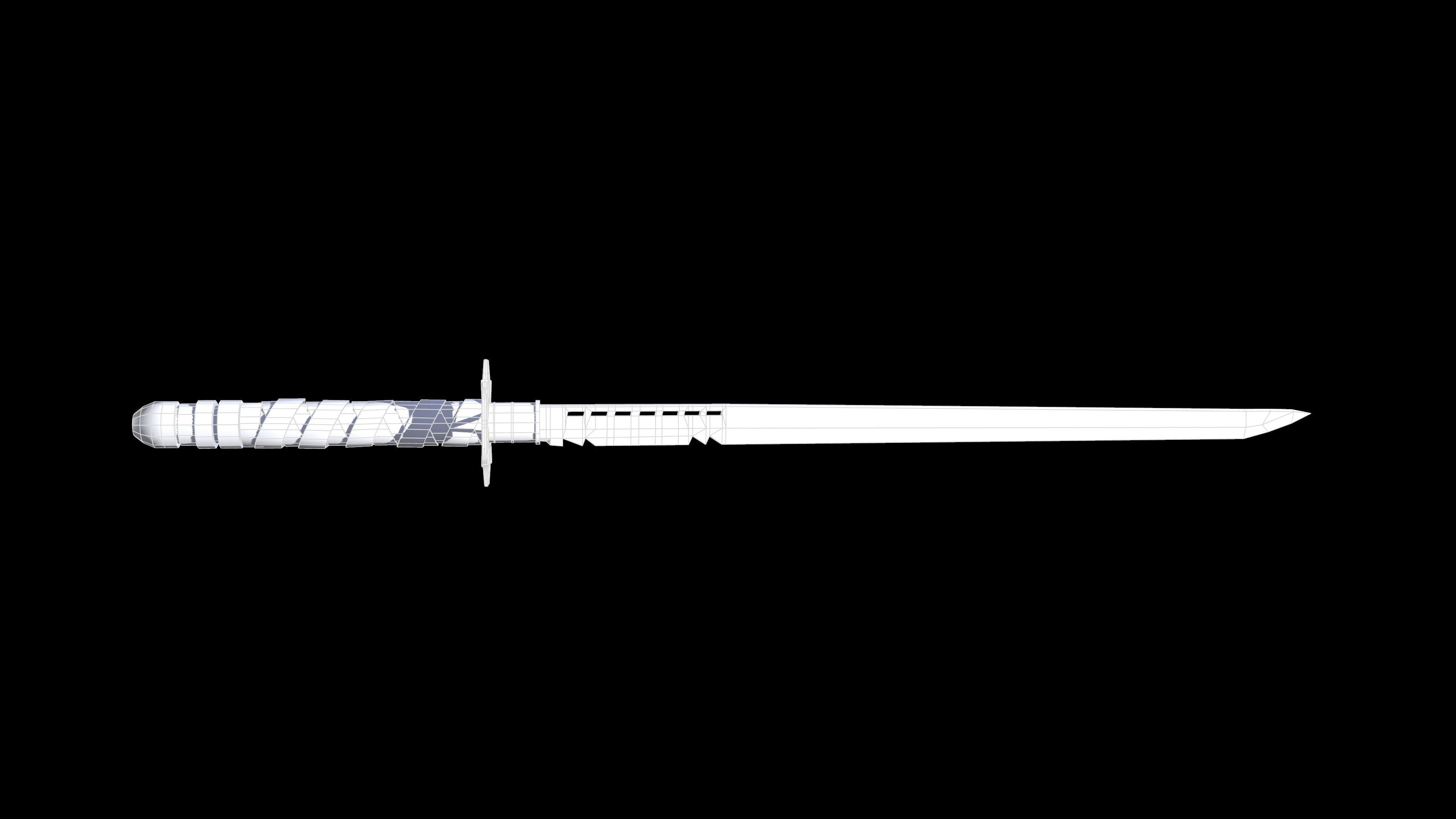 Katana samurai sword Low-poly 3D model_6