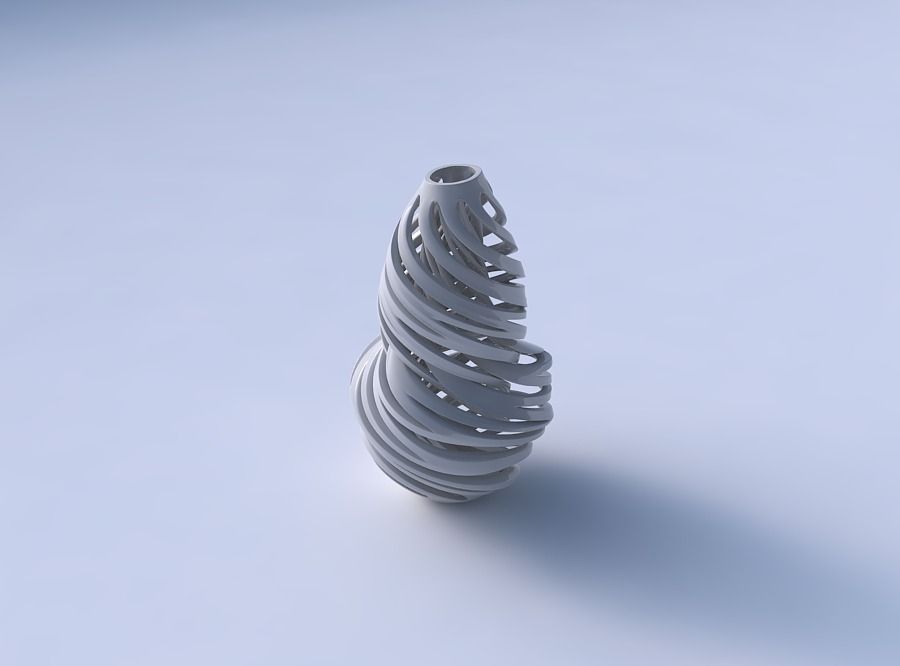Vase curved twisted with intertwining lines very twisted wavy 3D print model_3