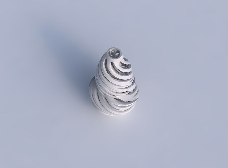 Vase curved twisted with intertwining lines very twisted wavy 3D print model_1