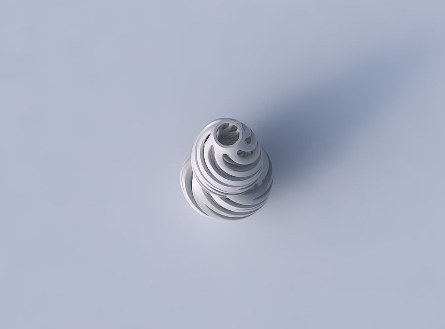 Vase curved twisted with intertwining lines very twisted wavy 3D print model_2