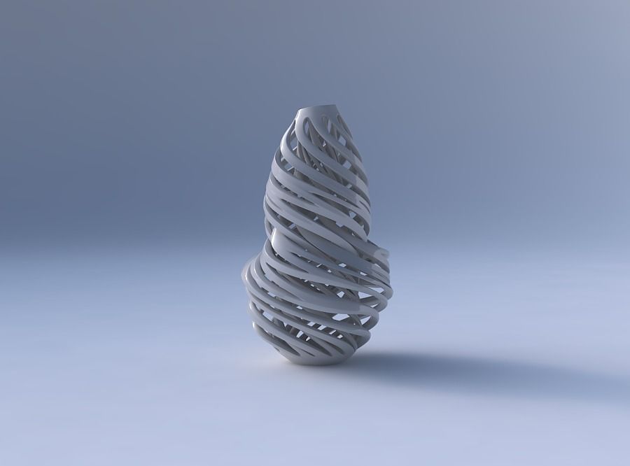 Vase curved twisted with intertwining lines very twisted wavy 3D print model_4