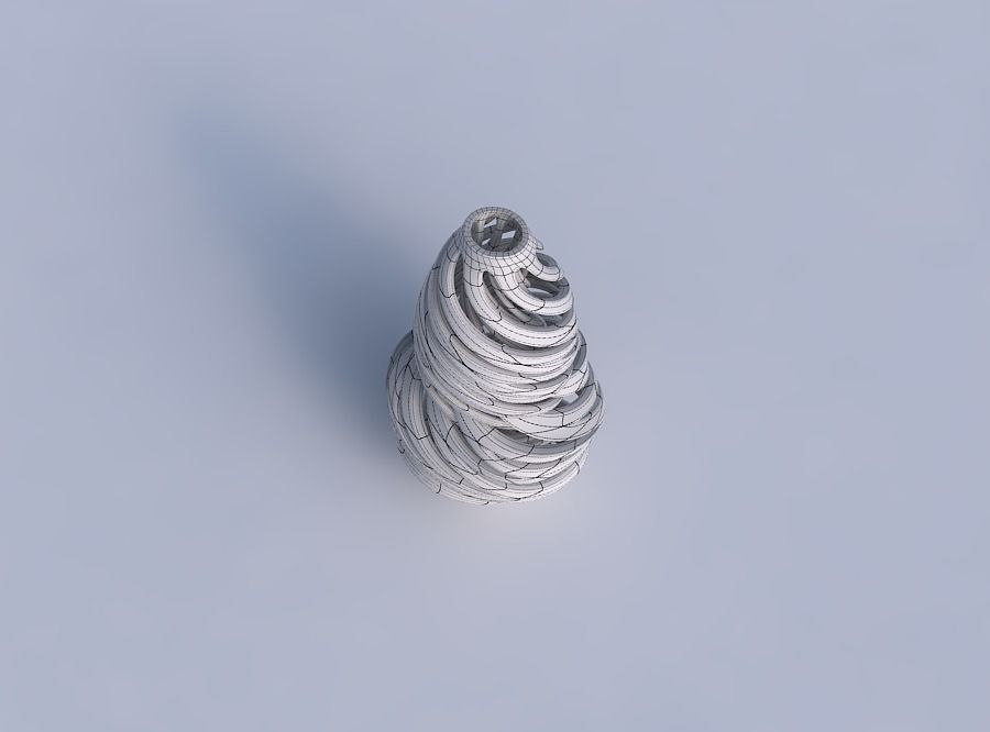 Vase curved twisted with intertwining lines very twisted wavy 3D print model_6