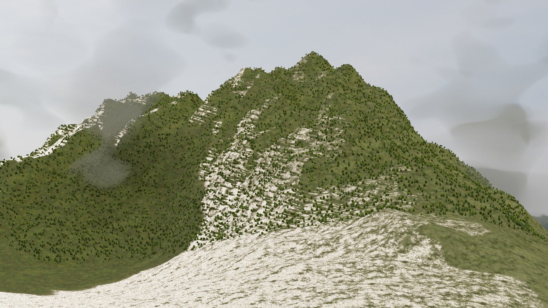 Mountains mountain in minecraft 3D model_2