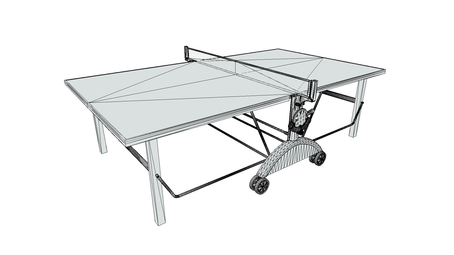 Ping Pong Table - Game Ready Low-poly 3D model_4