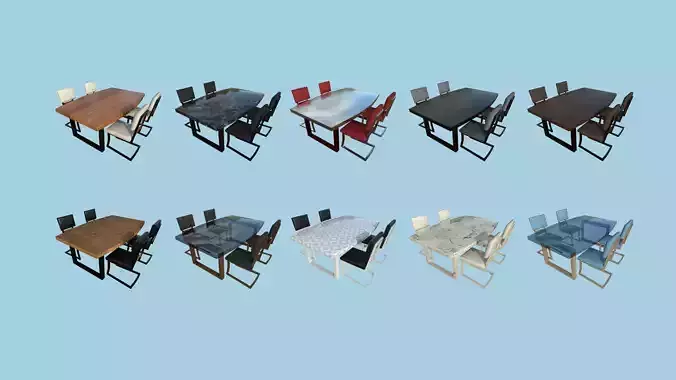 10 Dinning Table Model F - Furniture Interior Design 3D Model Collection