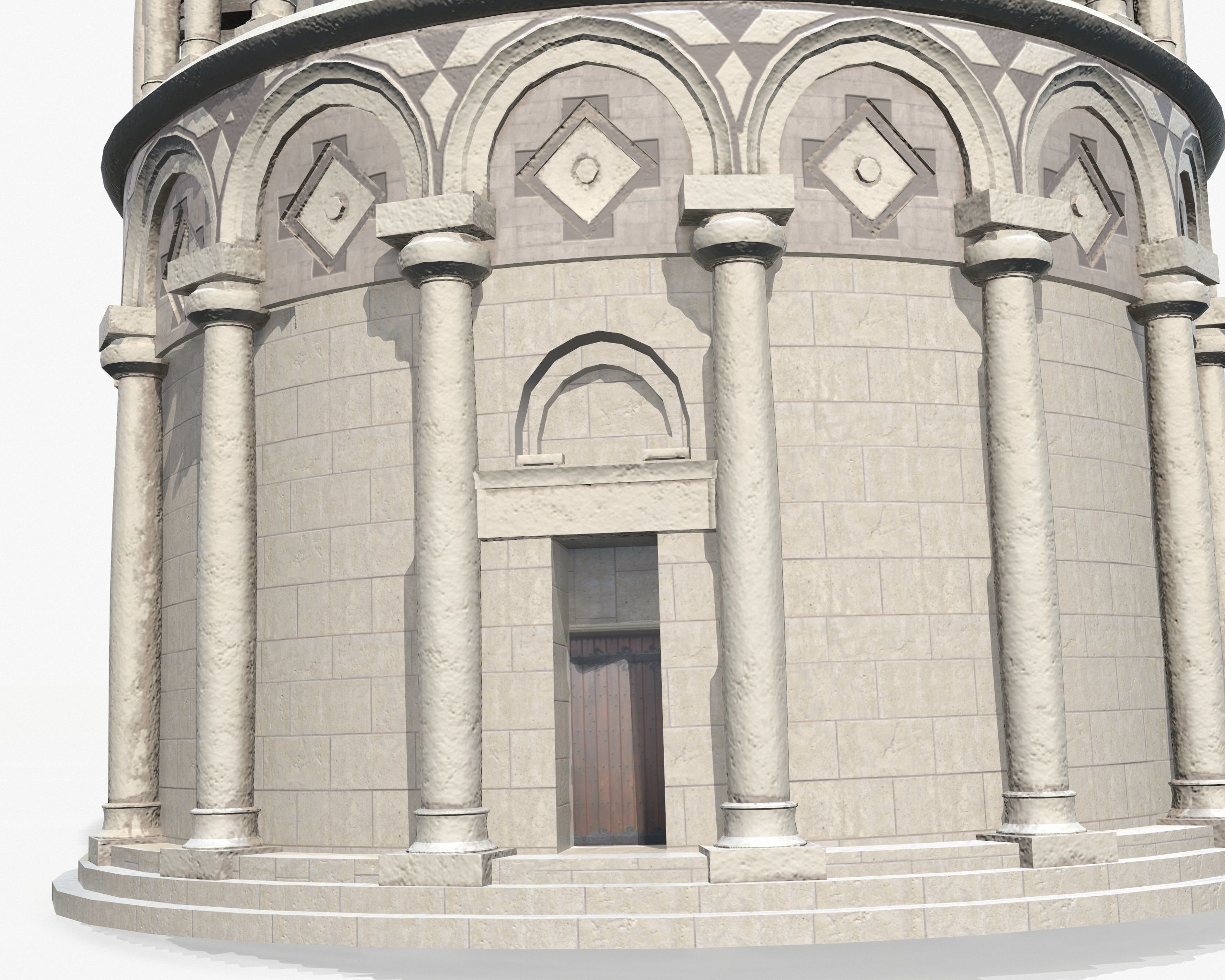 Pisa Tower PBR Low-poly 3D model_7