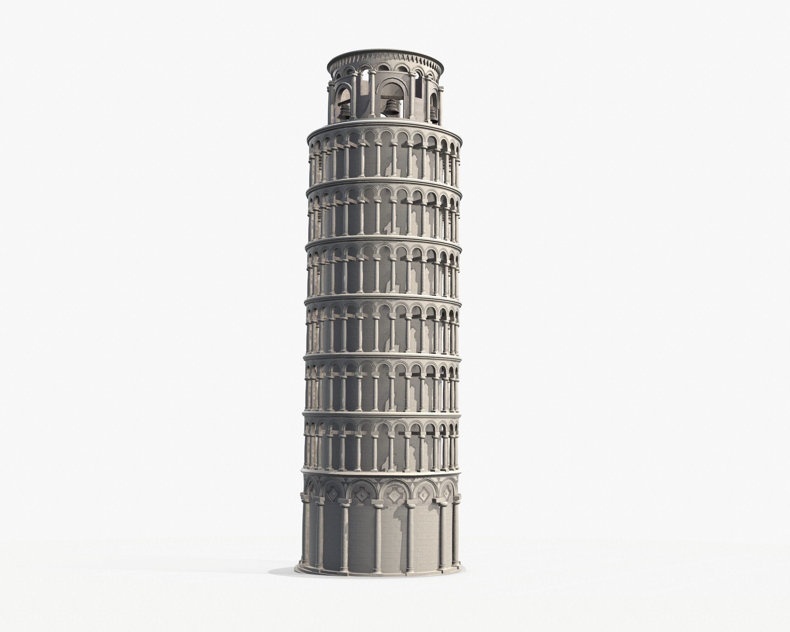Pisa Tower PBR Low-poly 3D model_3