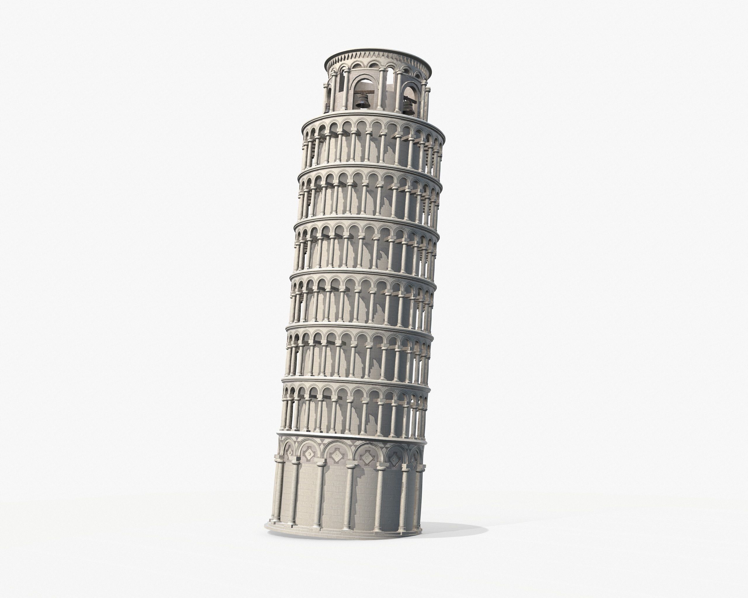 Pisa Tower PBR Low-poly 3D model_2