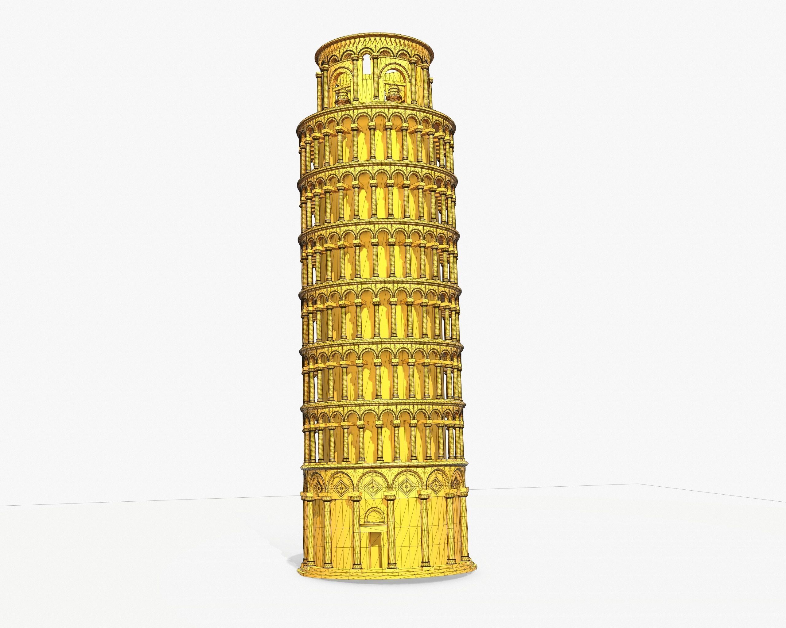 Pisa Tower PBR Low-poly 3D model_8