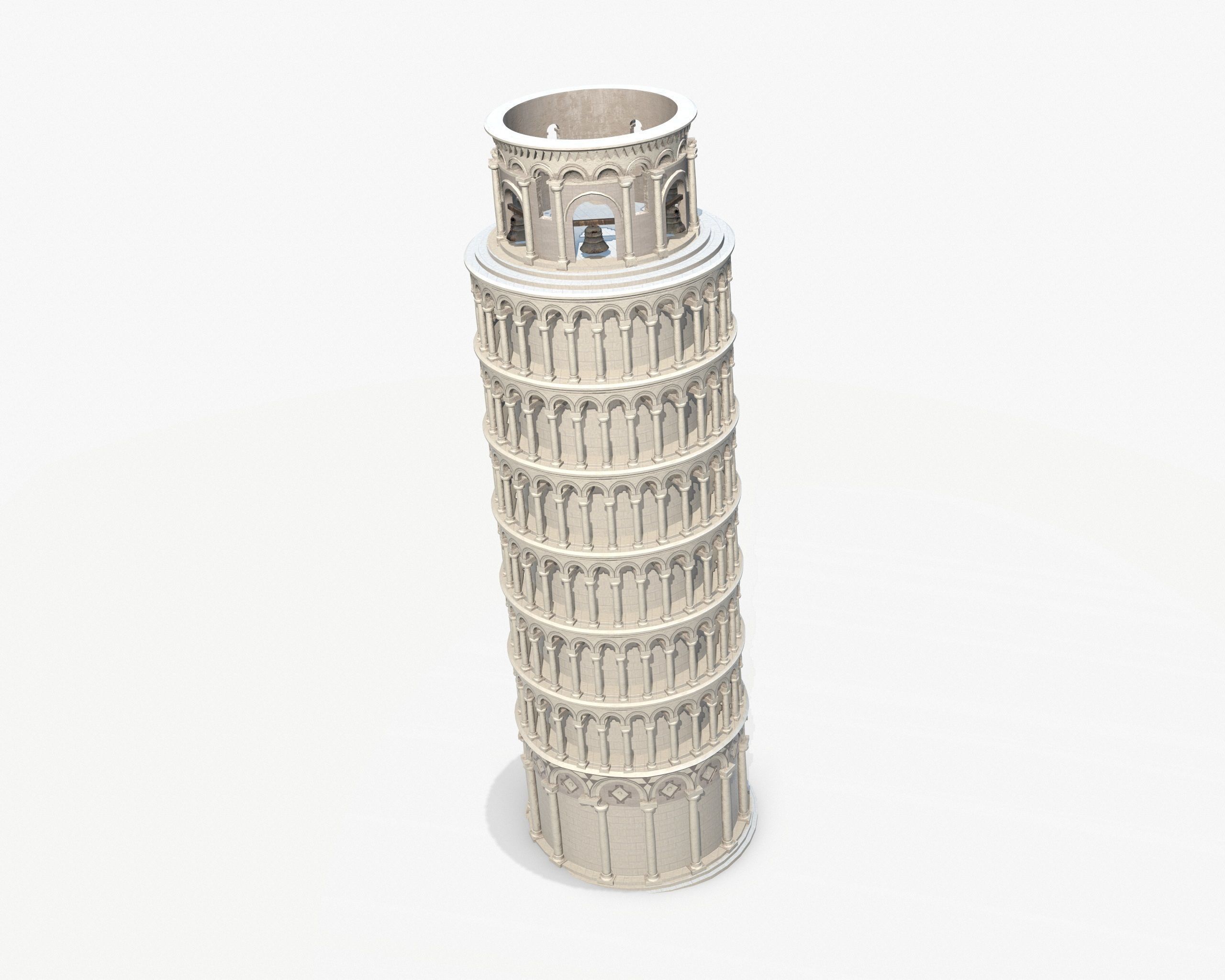 Pisa Tower PBR Low-poly 3D model_4