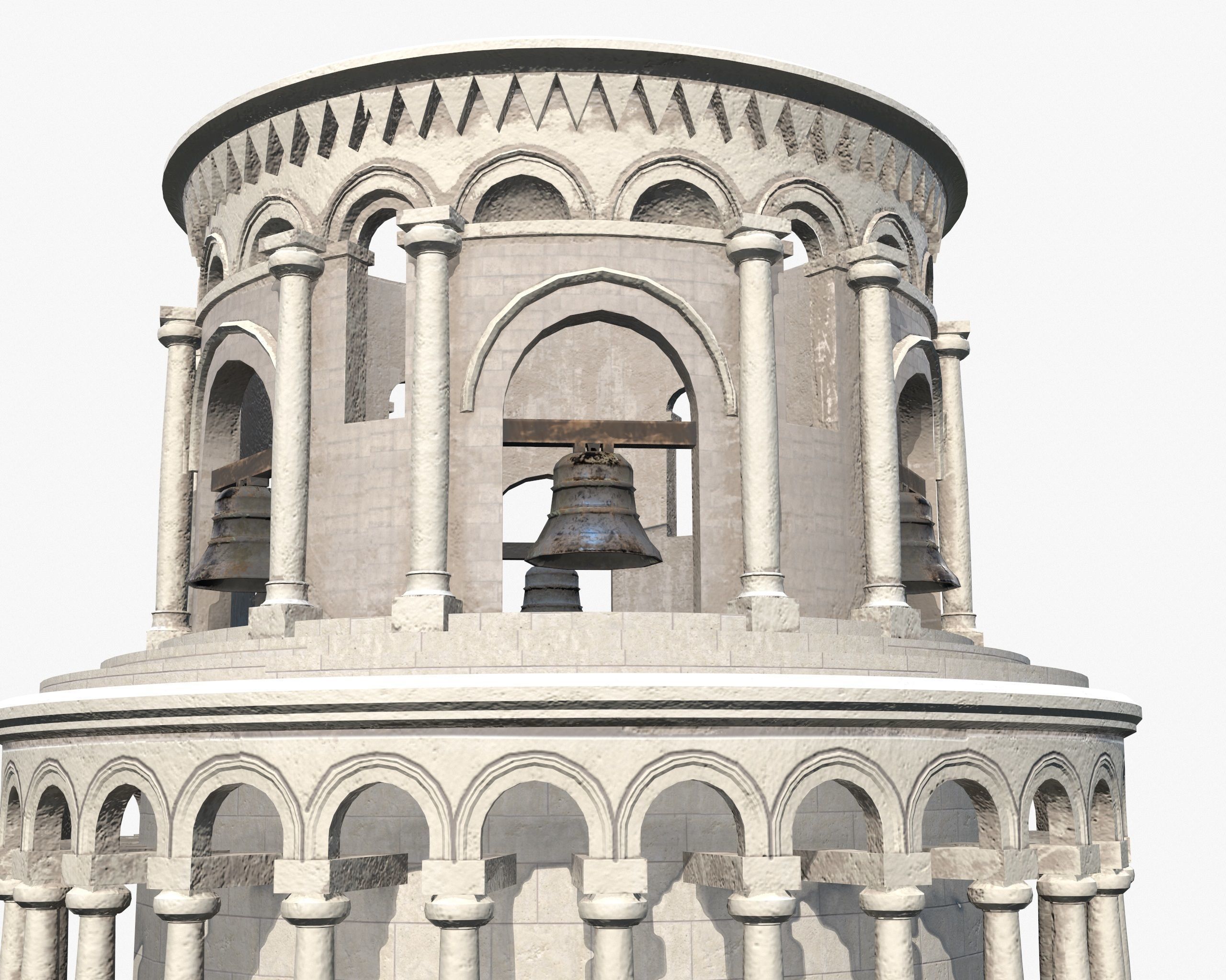Pisa Tower PBR Low-poly 3D model_6
