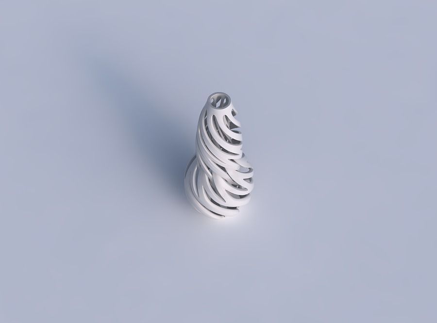 Vase curved twisted with intertwining lines twisted and tapered 3D print model_1