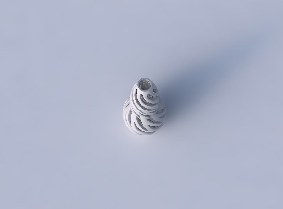 Vase curved twisted with intertwining lines twisted and tapered 3D print model_2