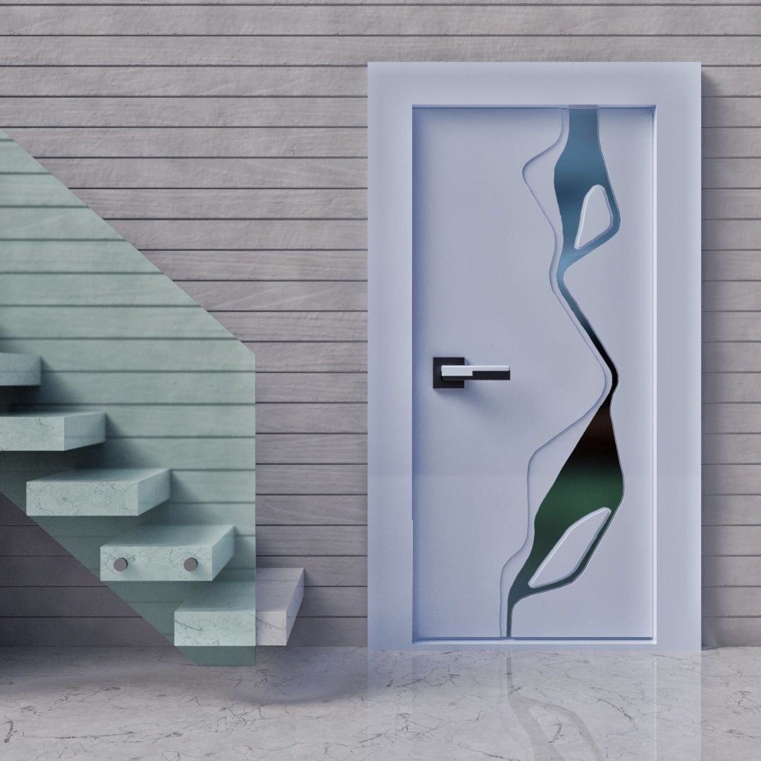 Modern Entrance Door 3D model_1