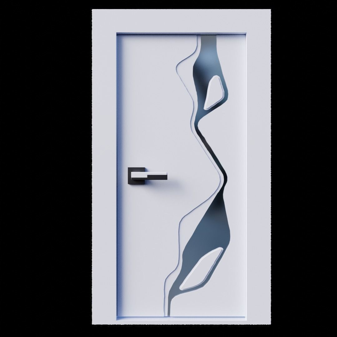 Modern Entrance Door 3D model_2