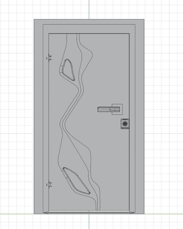 Modern Entrance Door 3D model_9