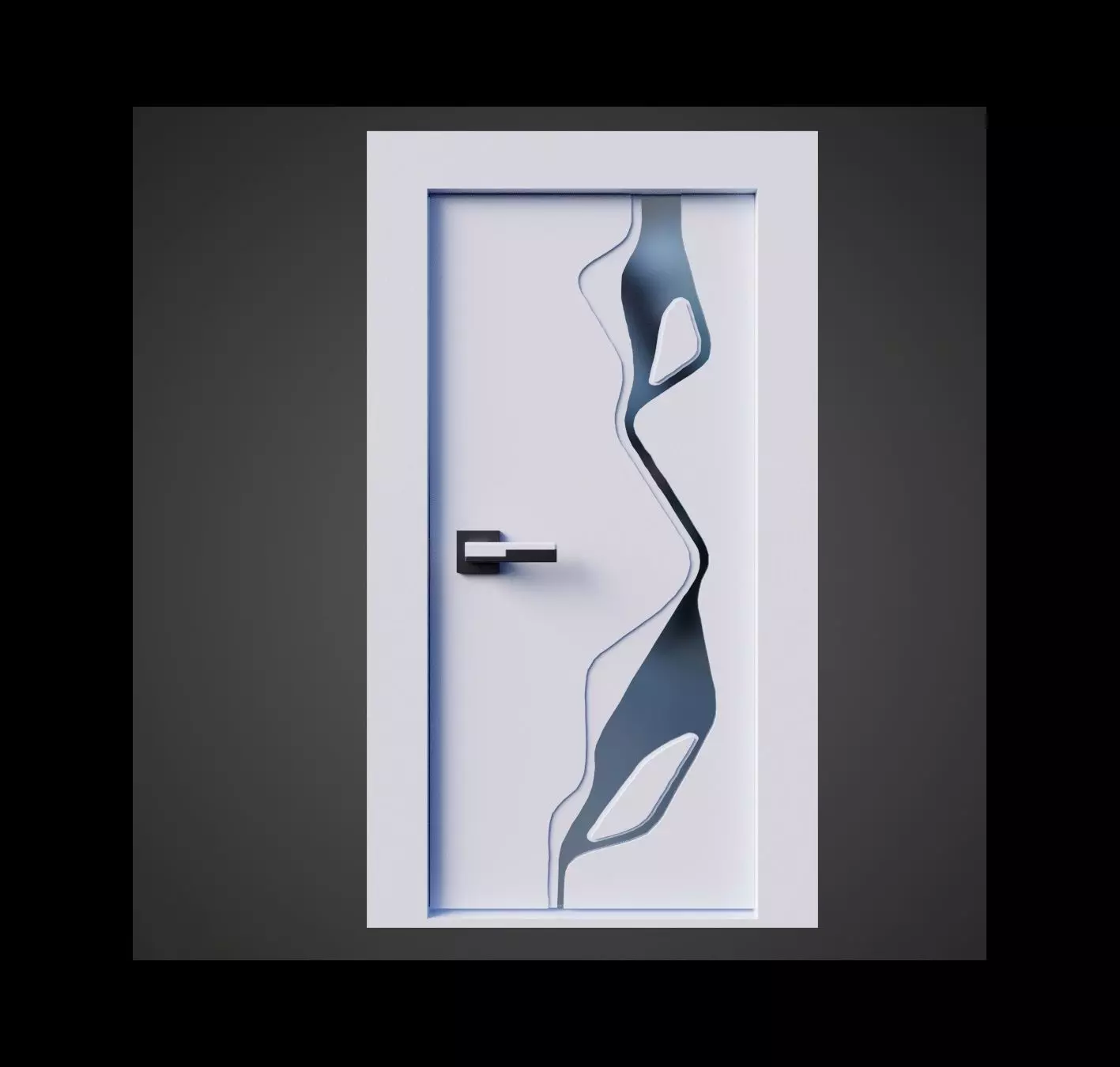Modern Entrance Door 3D model_0