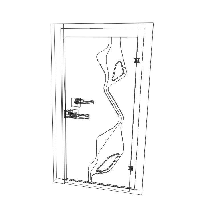 Modern Entrance Door 3D model_10