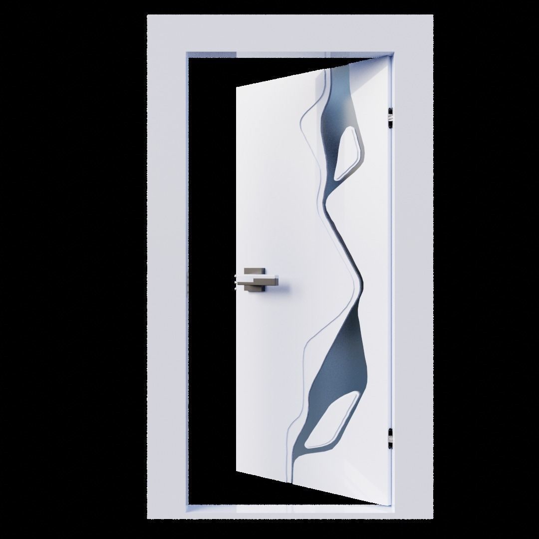Modern Entrance Door 3D model_3