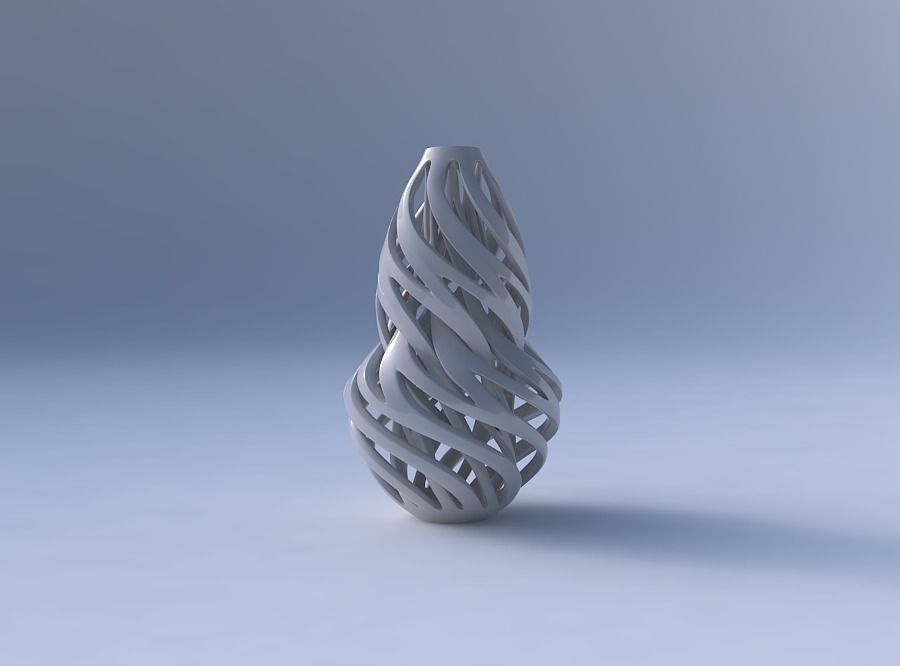 Vase curved twisted with intertwining lines twisted 3D print model_4