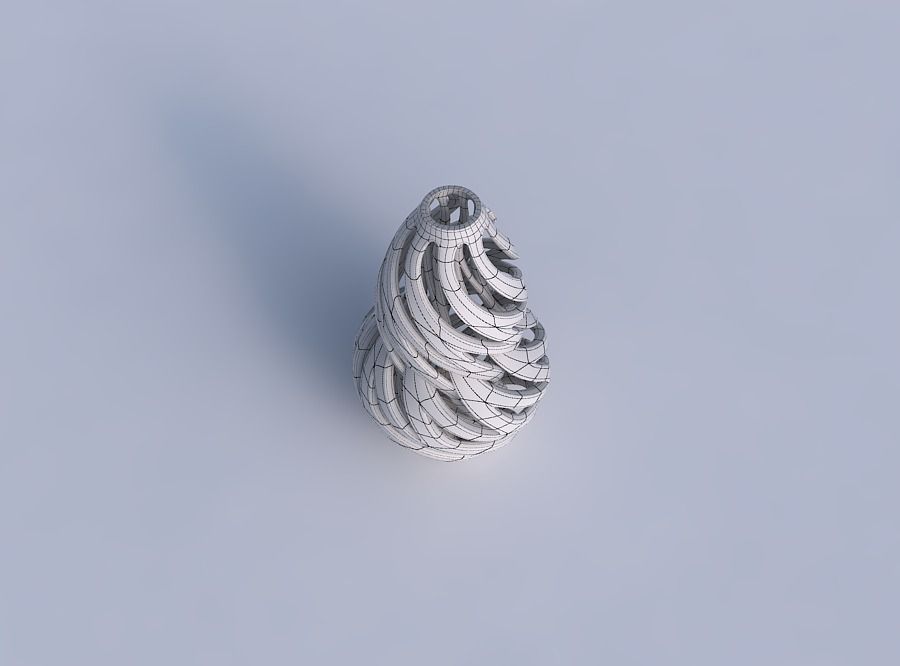 Vase curved twisted with intertwining lines twisted 3D print model_6