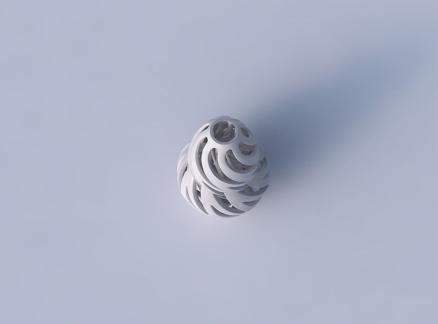 Vase curved twisted with intertwining lines twisted 3D print model_2