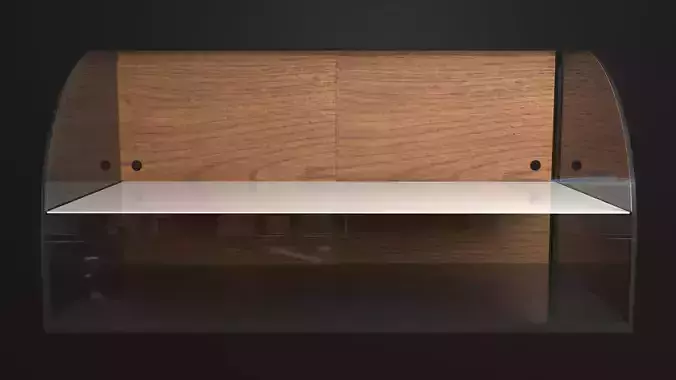 Vitrina wooden shelf with glass top