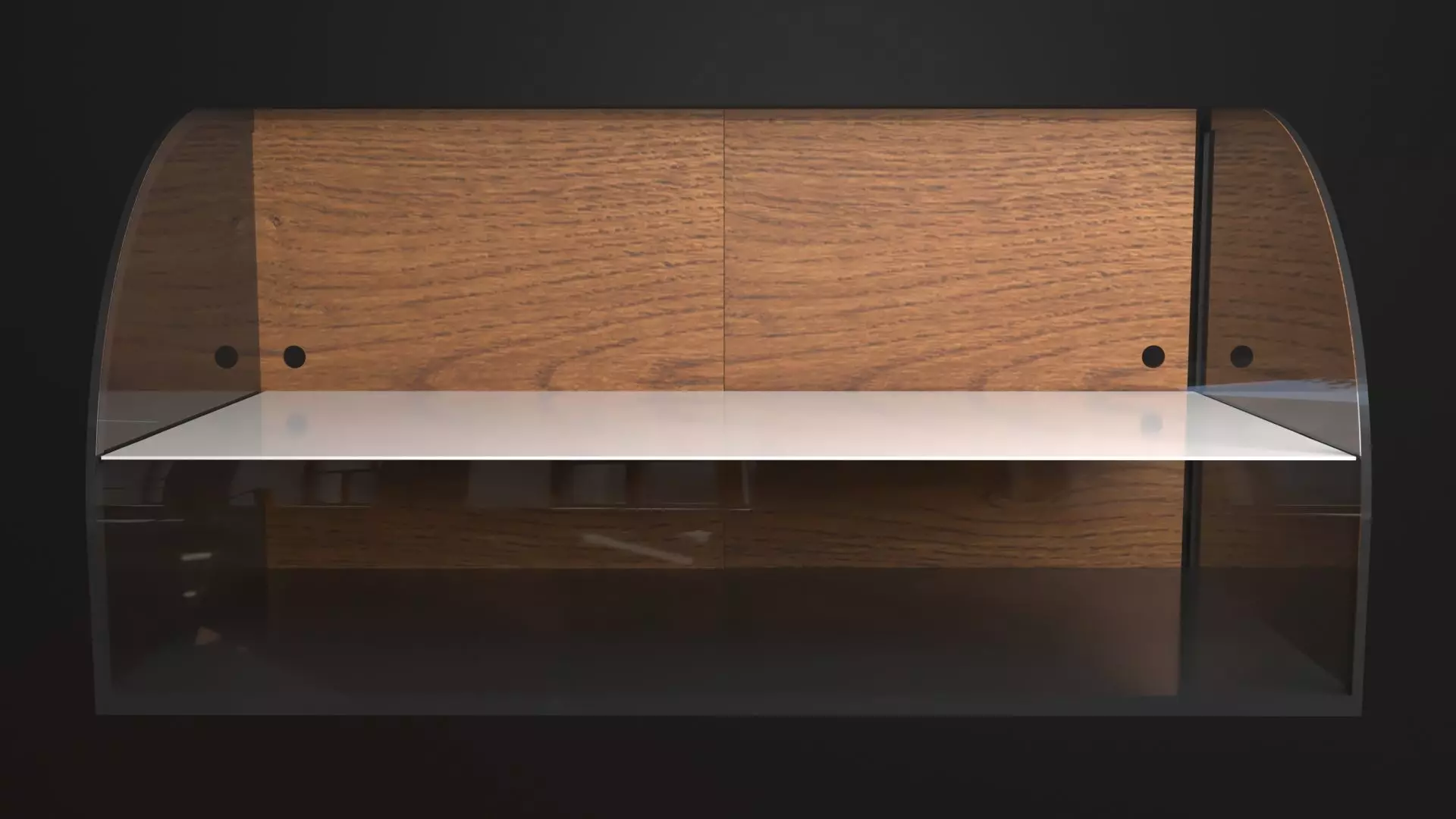 Vitrina wooden shelf with glass top Free 3D model_0