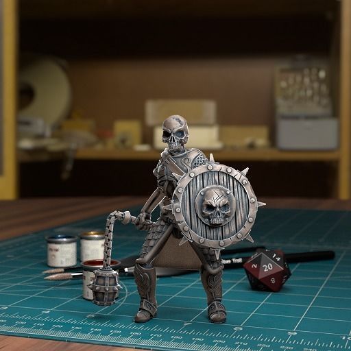 Undead Skeleton 005 - Pre-Supported - DnD - 32mm Fantasy minis 3D print model_4