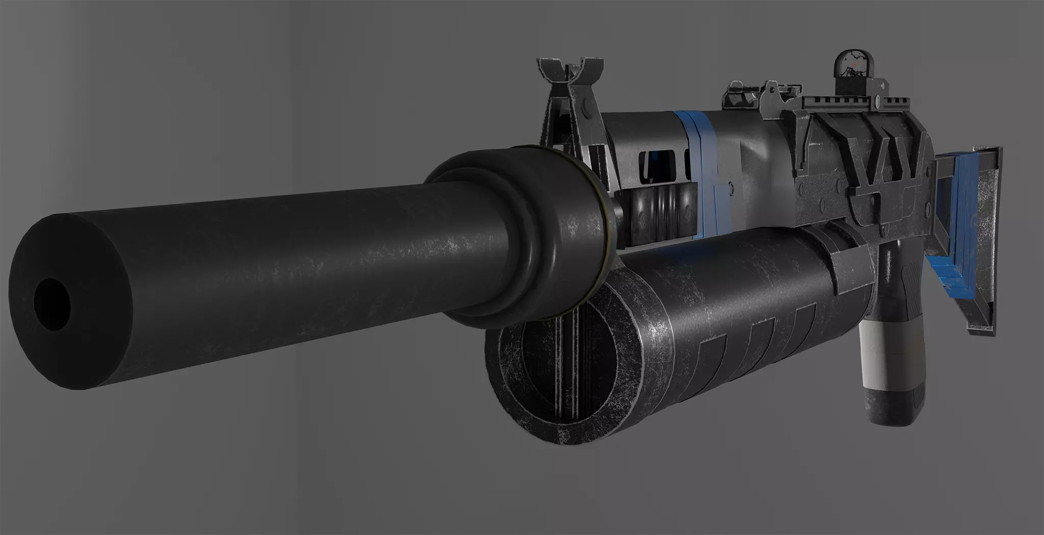 Bison submachine gun Low-poly 3D model_0