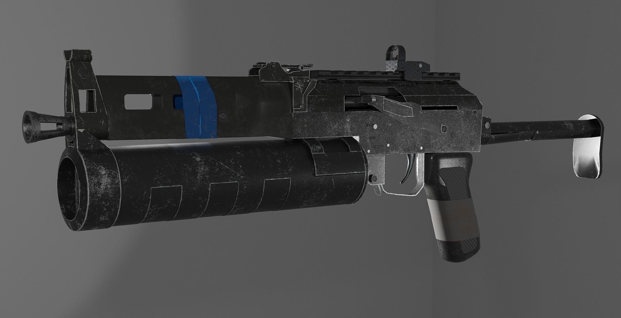 Bison submachine gun Low-poly 3D model_4