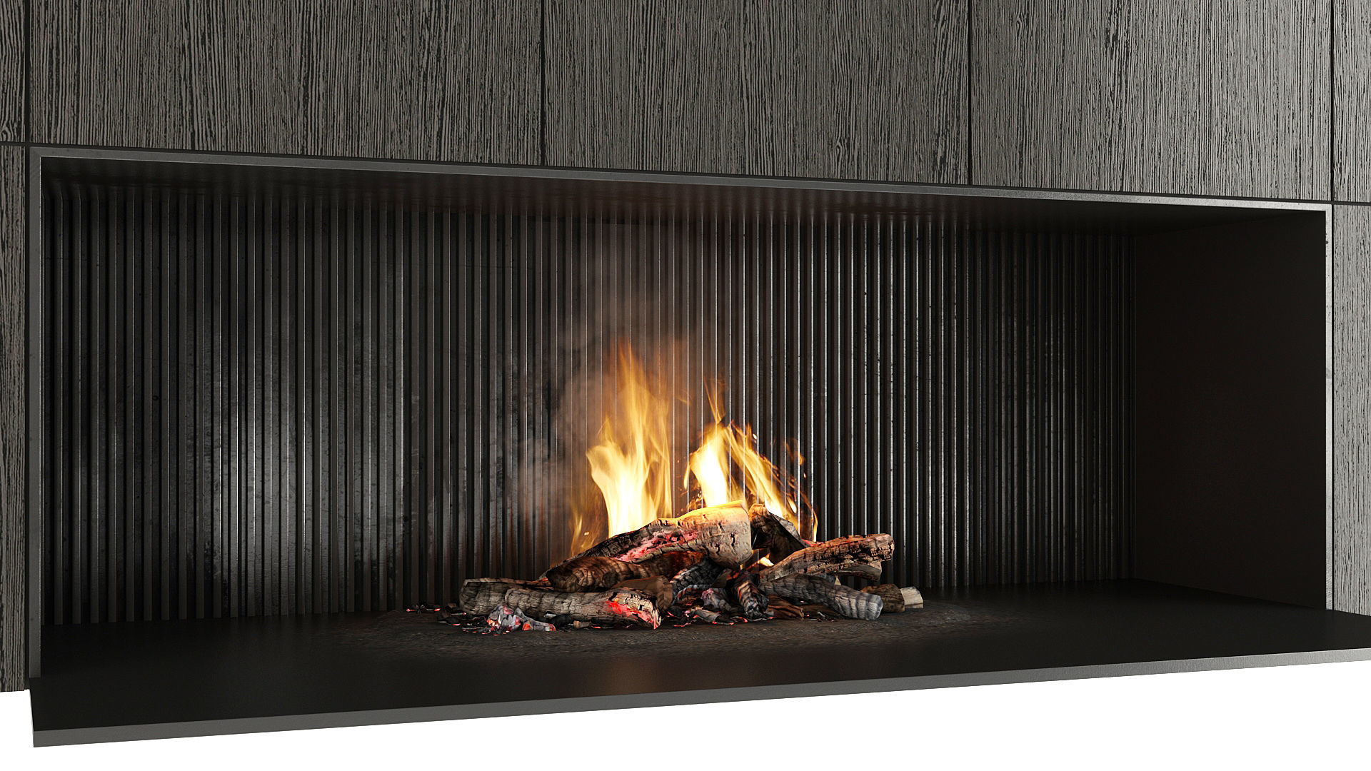 Fireplace modern mantel 3D model_5