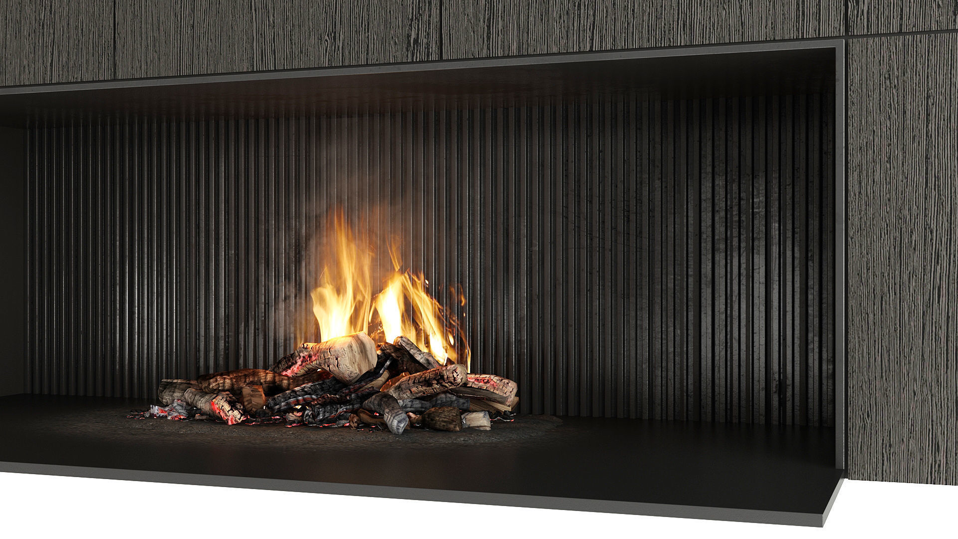 Fireplace modern mantel 3D model_3